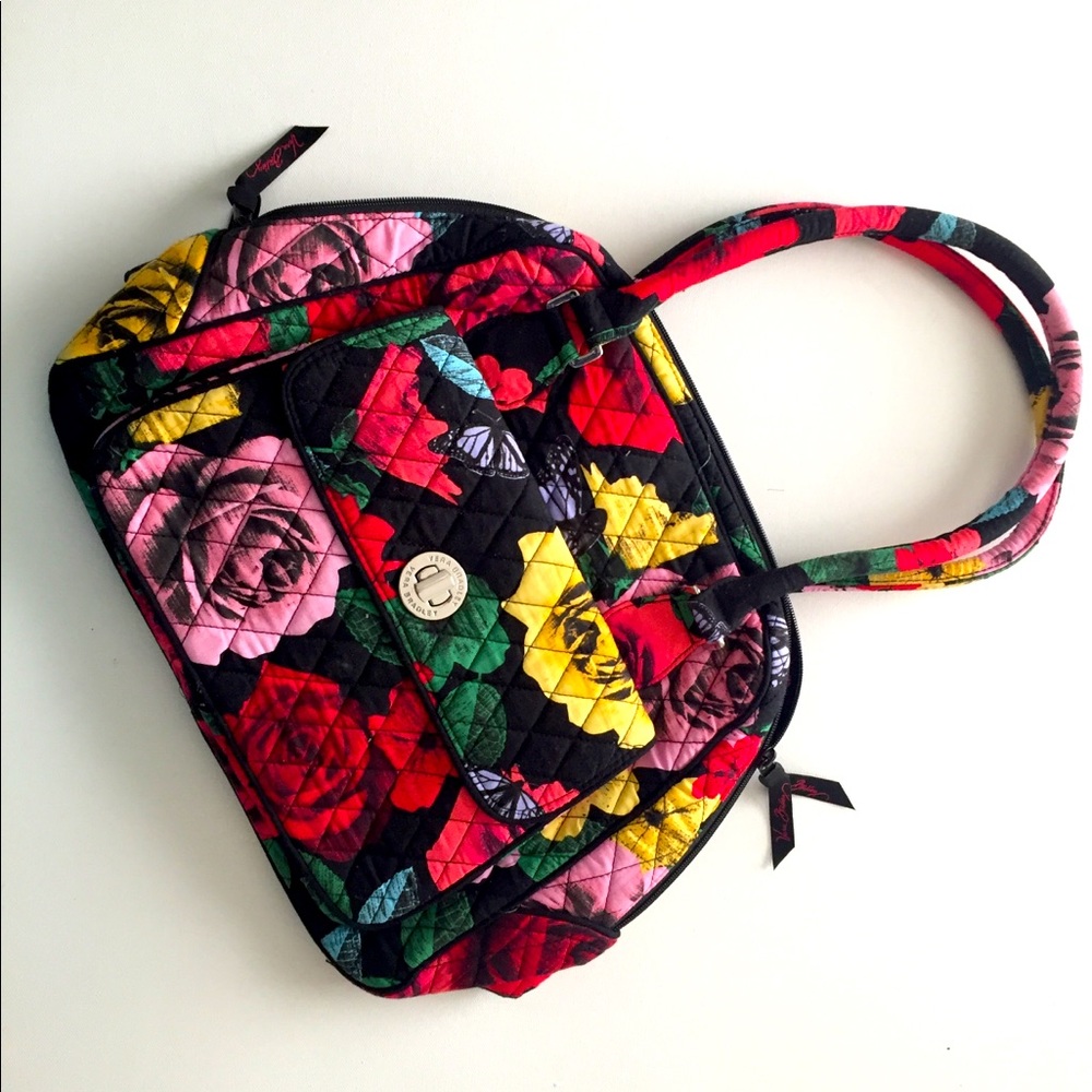 NWOT VERA BRADLEY Havana Rose🌹Turn-lock Satchel